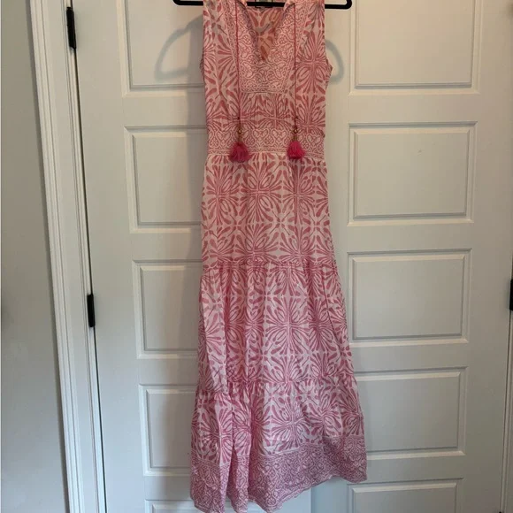 Hunter Bell Pink Patterned Maxi Dress - Picture 1 of 7